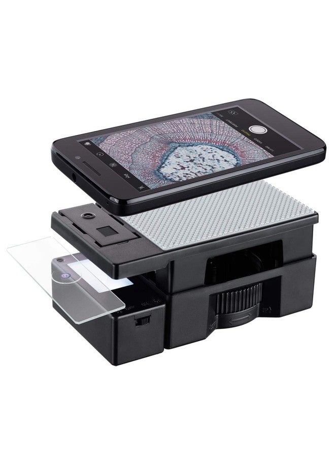 AmScope 2X-16X Portable Microscope Smartphone Adapter w/ 4-pc Prepared Slide Set - Image 1